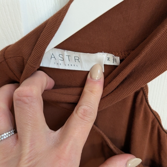 Astr Asymmetrical Brown Bodysuit - Picture 5 of 6